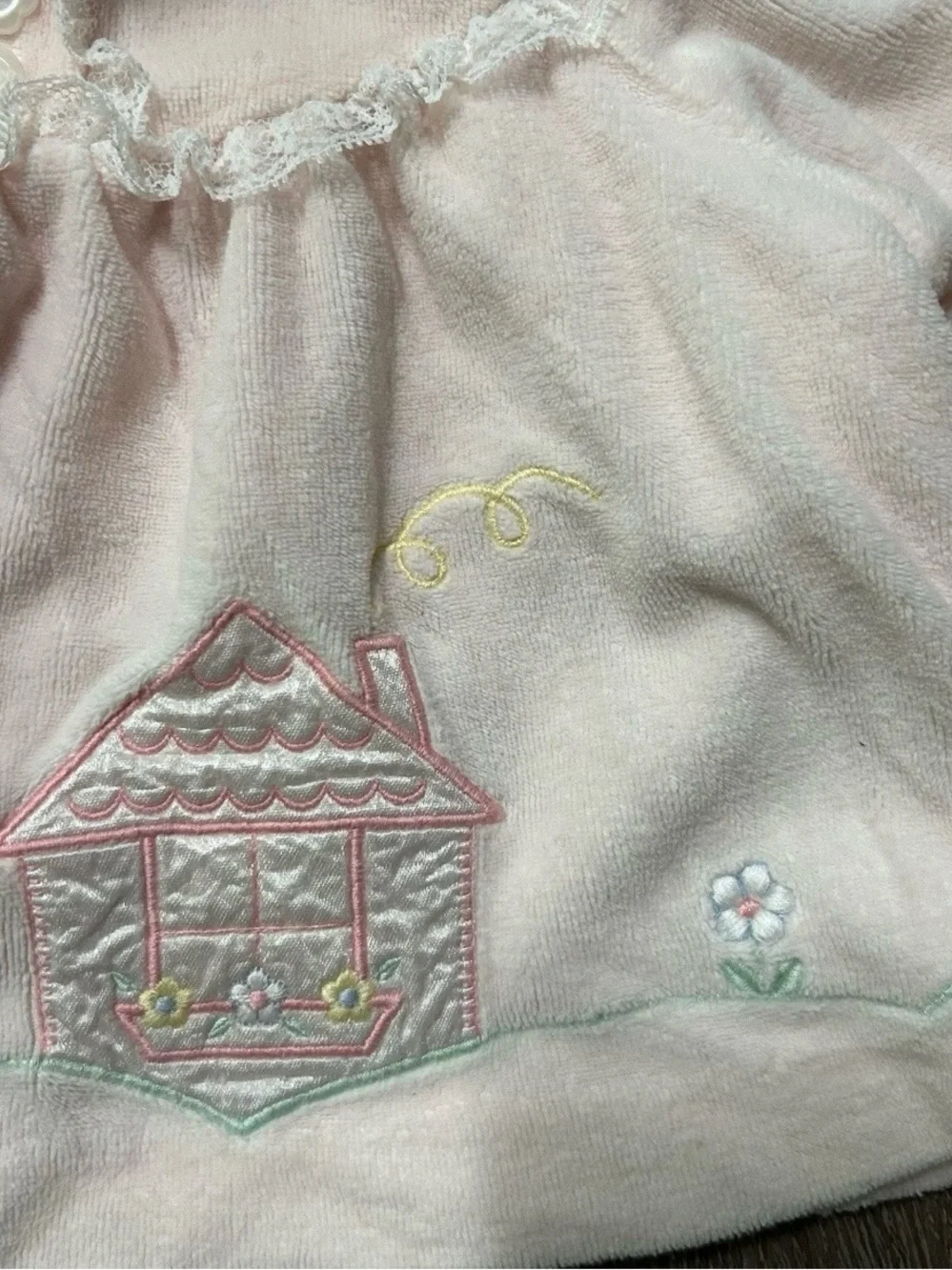 Vintage Baby Girl Velvet Long Sleeve Shirt Size 0-6 Months